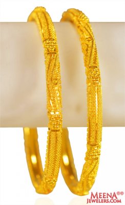 22kt Gold Bangles 2pc ( Gold Bangles )