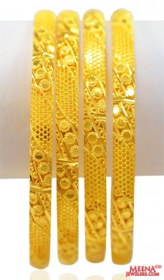 22 Karat Gold Bangles Set (4 PCs) ( Set of Bangles )