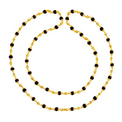 22 Karat Gold Brown Tulsi Mala ( 22Kt Long Chains (Ladies) )