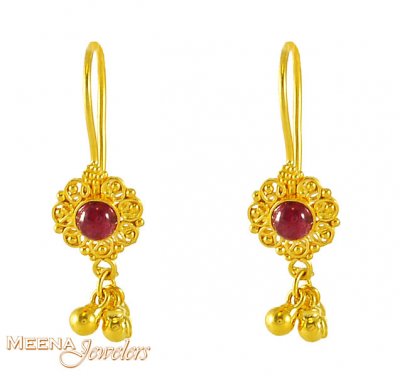 Gold Hook Earrings ( 22Kt Gold Fancy Earrings )