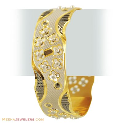 22k Stones Laser Bangle (1 Pc) ( Two Tone Bangles )