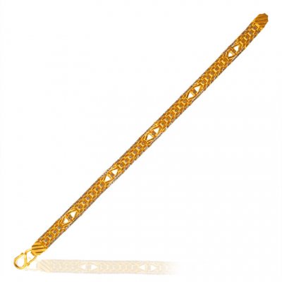 22K Gold 2 Tone Bracelet For Men ( Men`s Bracelets )