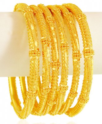 Alternate 22 Karat Gold Bangles Set (6 PCs) ( Set of Bangles )