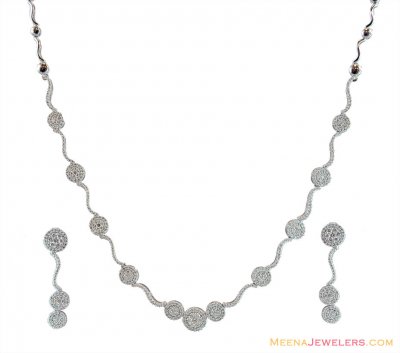 Necklace Set 18K White Gold ( Diamond Necklace Sets )