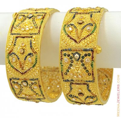 22Kt Multicolor Polki Stones Kada  ( Kadas )