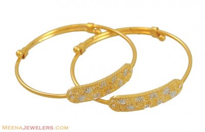 Two Tone Baby Bangle (22K) ( Baby Bangles )