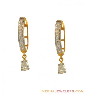 22K CZ Clip On Earrings ( Clip On Earrings )