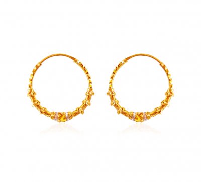 Two Tone 22K Bali Earrings ( Hoop Earrings )