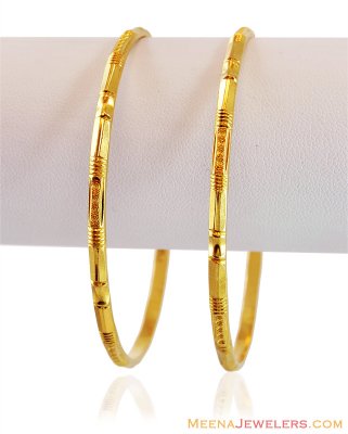 22K Fancy Machine Bangles  ( Gold Bangles )