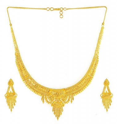 Yellow Gold Three Piece Necklace Set ( Light Sets )