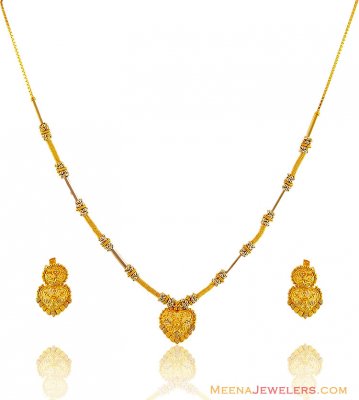 22k Gold Fancy Necklace Set ( Light Sets )