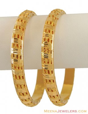 22K Yellow Gold Bangles (2 pcs)  ( Gold Bangles )