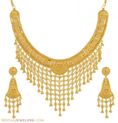 Indian Gold Necklace Set ( 22 Kt Gold Sets )