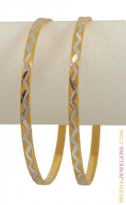 22K Two Tone Bangles(2 pcs) ( Two Tone Bangles )