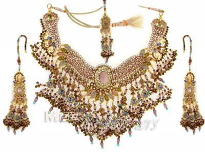 Exclusive Indian Bridal Gold Necklace Set ( Bridal Necklace Sets )