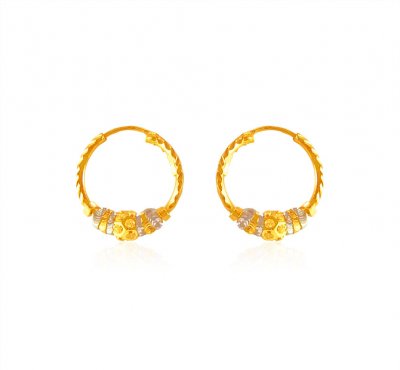 22Kt Gold Hoop Earrings for Girls ( Hoop Earrings )
