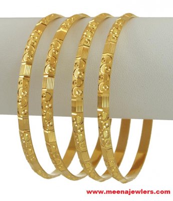 22k Machine Gold Bangle Set (4 Pcs) ( Set of Bangles )