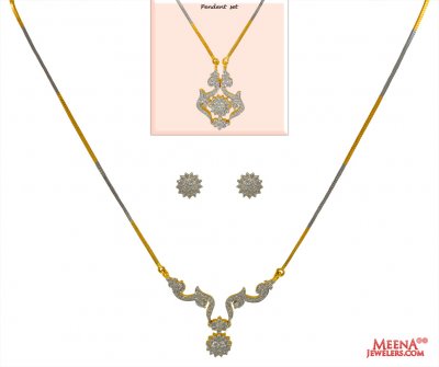 18 Kt Gold Diamond Necklace Set ( Diamond Necklace Sets )