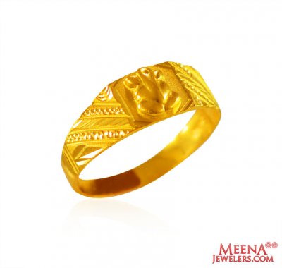 22k Gold Mens Thin Ring  ( Mens Gold Ring )