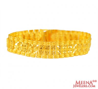 22kt Gold Mens Wide Bracelet ( Men`s Bracelets )