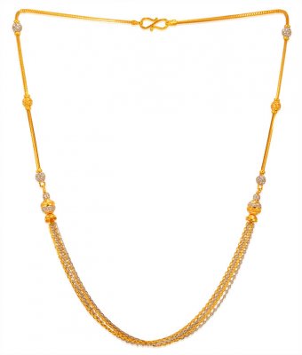 22Kt Gold Fancy Two Tone Chain ( 22Kt Gold Fancy Chains )