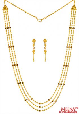 22Kt Gold Layered Necklace Set ( Light Sets )