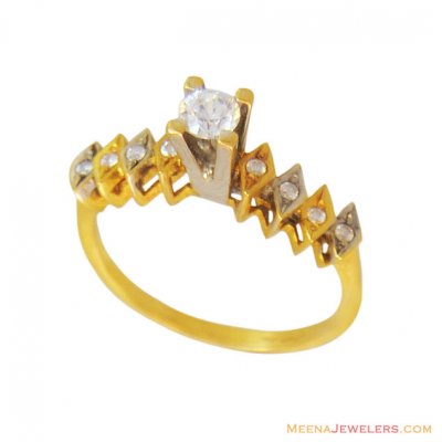 22K Rhodium Stones Ring ( Ladies Signity Rings )