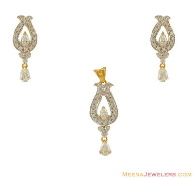 Signity Two Tone Pendant Set ( Fancy Pendant Set )