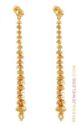 22Kt Long Gold Earring ( Long Earrings )