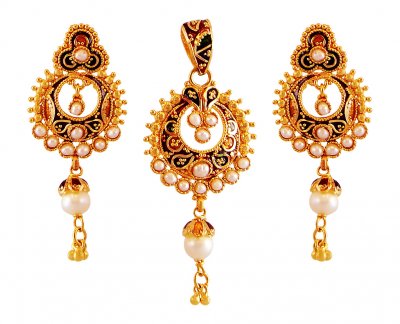 22K Chand Bali Pendant Set ( Gold Pendant Sets )