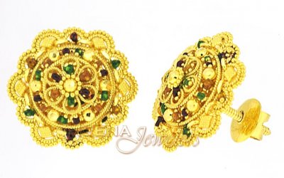 Gold Tops with enamel work ( 22 Kt Gold Tops )