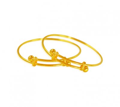 22kt Gold Kids Kada(2pcs) ( Baby Bangles )