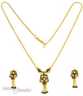 22K Gold Necklace Set ( Gold Designer Sets )