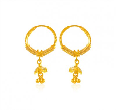 22Kt Gold Chandelier Hoops ( Hoop Earrings )