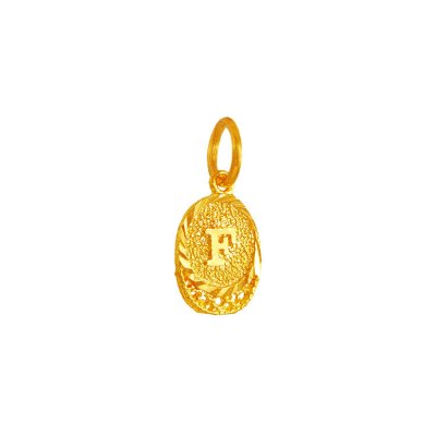 22k Gold Initial F Pendant  ( Initial Pendants )