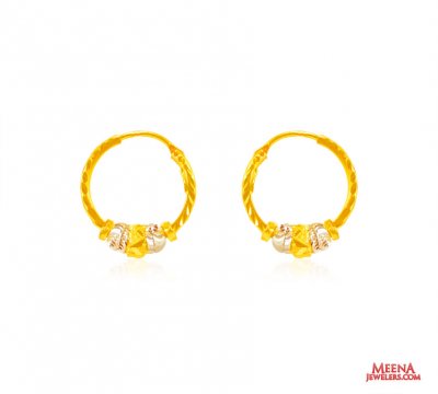 22 Kt Gold Hoop Earrings for Girls ( Hoop Earrings )