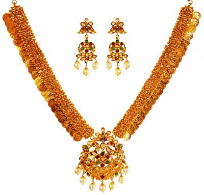 22KT Gold Temple Jewelry ( Gold Designer Sets )