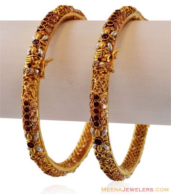 Exclusive Gold Antique Kada (2PCs) ( Antique Bangles )