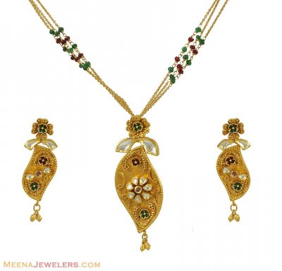 Antique Pendant Set (22K) ( Antique Pendant Sets )