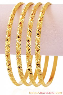 22K Gold Bangles Set (4 PC) ( Set of Bangles )