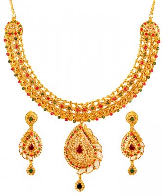 22K Gold Designer Bridal Set ( Gold Designer Sets )