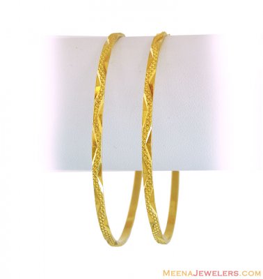 Gold Bangles In 22K (2PC) ( Gold Bangles )