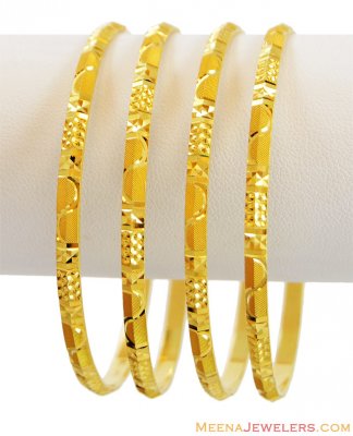 Fancy Machine Cut Bangles 22k  ( Set of Bangles )