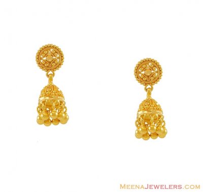 22K Small Filigree Chandelier  ( 22Kt Gold Fancy Earrings )