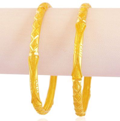 Gold Machine Bangles (2 pcs) ( Gold Bangles )