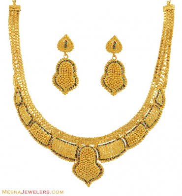 22K Meenakari NecklaceSet ( 22 Kt Gold Sets )