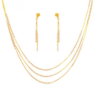 22K  2 Tone Layered Gold Balls Set  ( Light Sets )