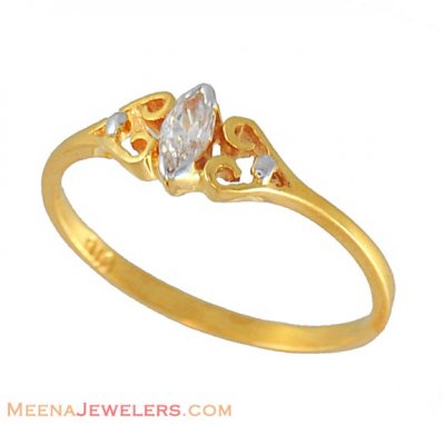 22K Gold CZ Ring ( Ladies Signity Rings )