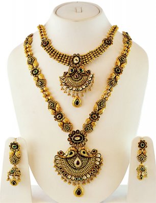 22K Gold Bridal Necklace Set - StAn17178 - Exclusive Gold Bridal ...