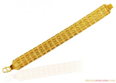 22k Designer Wide Mens Bracelet  ( Men`s Bracelets )
